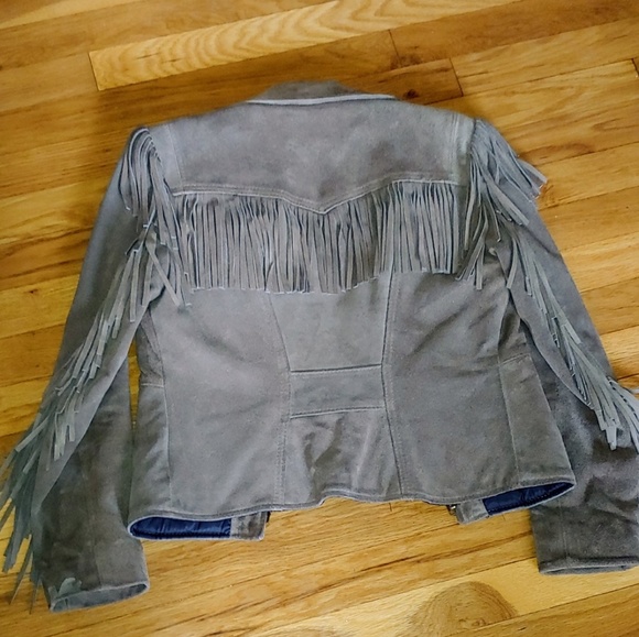 🍁Vintage 1960s🍁Suede Fringe Biker Jacket - Picture 6 of 7